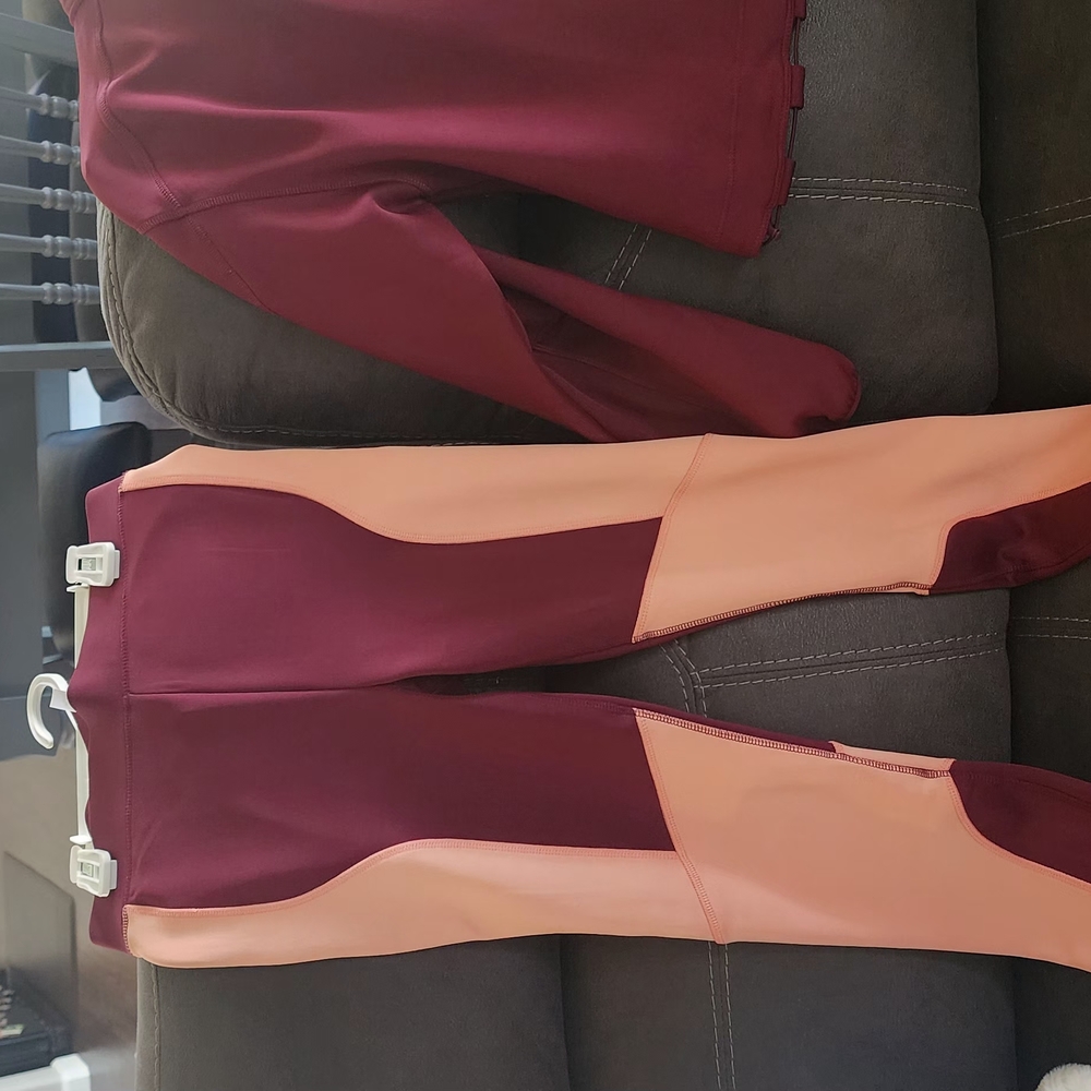 Stylish Burgundy and Peach Leggings